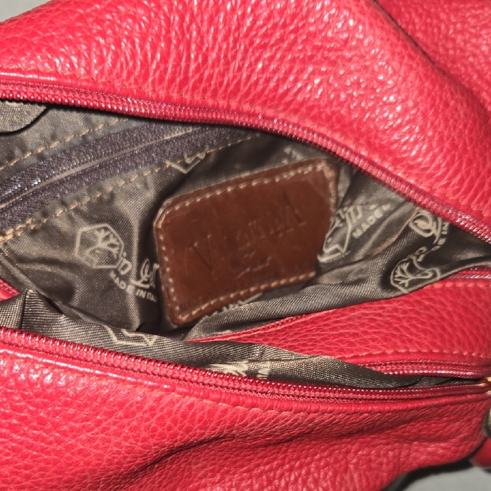 Valentina Red and Brown Shoulder Bag - Picture 4 of 4